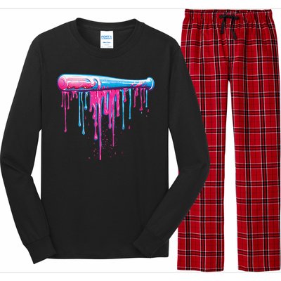 Baseball Bat With Sprinkles Drip Gift Long Sleeve Pajama Set