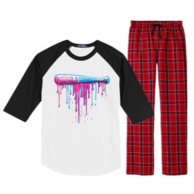 Baseball Bat With Sprinkles Drip Gift Raglan Sleeve Pajama Set