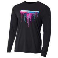 Baseball Bat With Sprinkles Drip Gift Cooling Performance Long Sleeve Crew