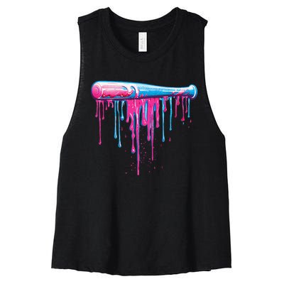 Baseball Bat With Sprinkles Drip Gift Women's Racerback Cropped Tank