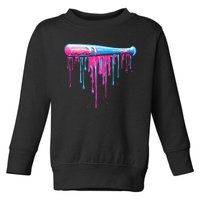 Baseball Bat With Sprinkles Drip Gift Toddler Sweatshirt