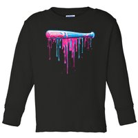 Baseball Bat With Sprinkles Drip Gift Toddler Long Sleeve Shirt