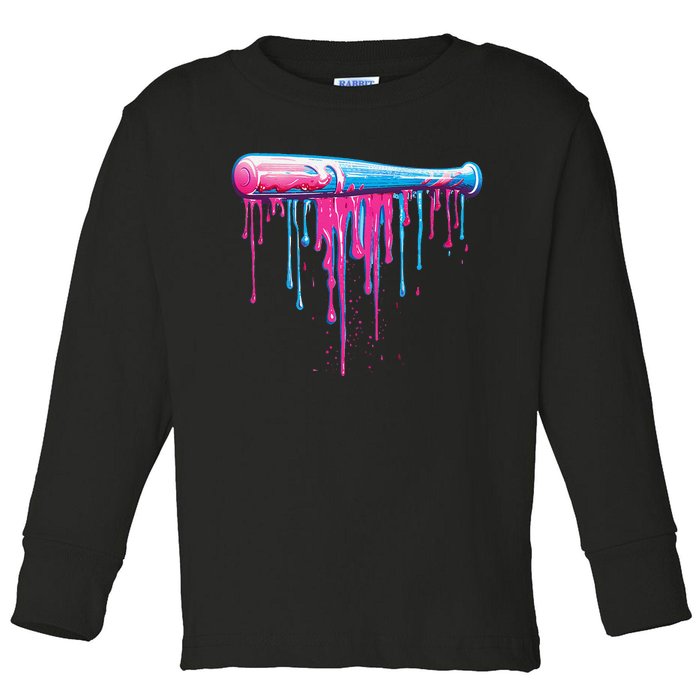 Baseball Bat With Sprinkles Drip Gift Toddler Long Sleeve Shirt