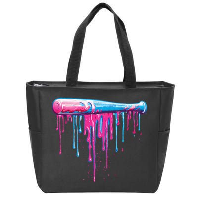 Baseball Bat With Sprinkles Drip Gift Zip Tote Bag