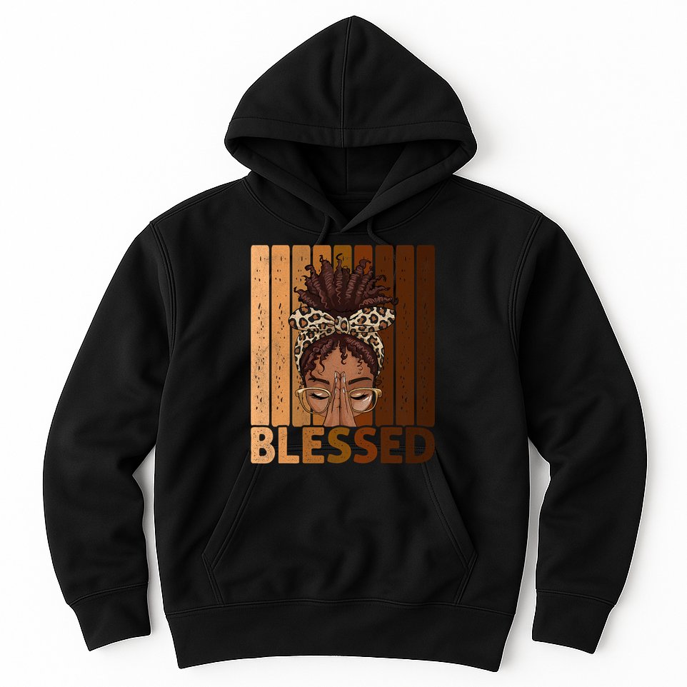 Blessed Black Woman Praying African American Christian  Hoodie