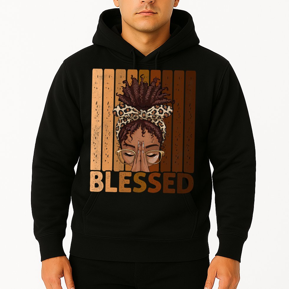 Blessed Black Woman Praying African American Christian  Hoodie