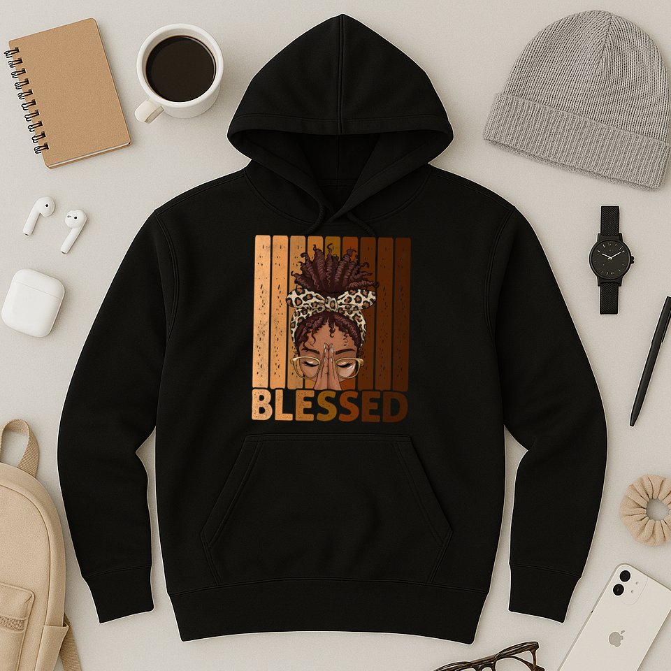 Blessed Black Woman Praying African American Christian  Hoodie