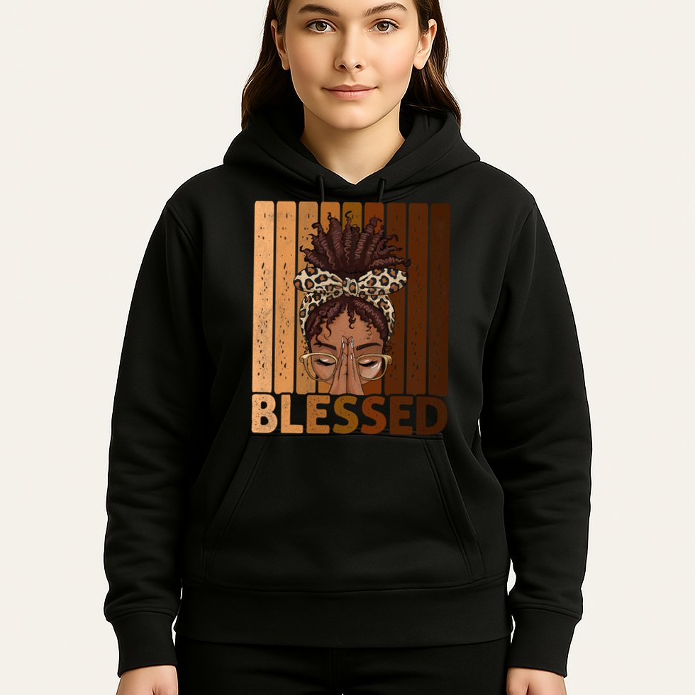 Blessed Black Woman Praying African American Christian  Hoodie