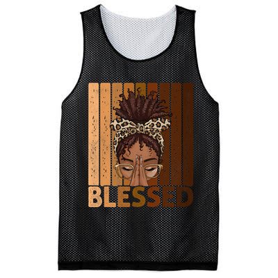 Blessed Black Woman Praying African American Christian  Mesh Reversible Basketball Jersey Tank