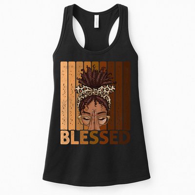 Blessed Black Woman Praying African American Christian  Womens Tank Top