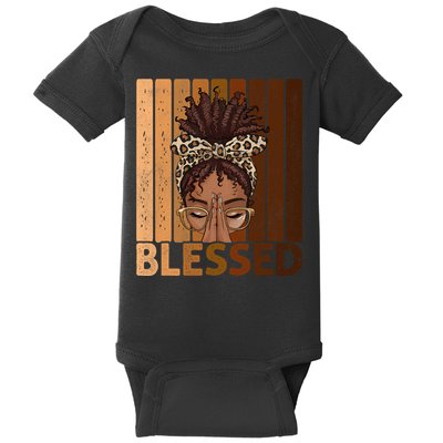 Blessed Black Woman Praying African American Christian  Baby Bodysuit