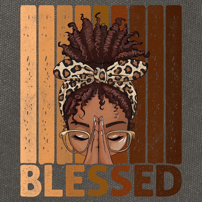 Blessed Black Woman Praying African American Christian  Cotton Canvas Backpack