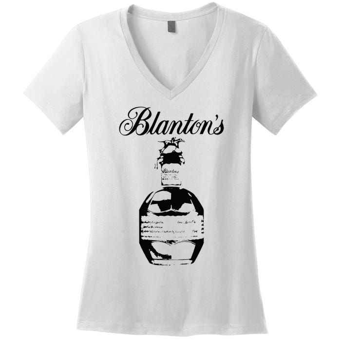 Blantons Bourbon Whiskey Kentucky Distillery Trail Women's V-Neck T-Shirt