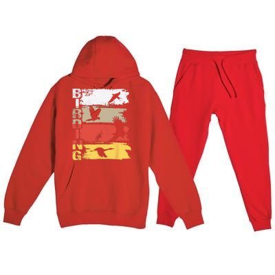 Birding Bird Watching Birder Bird Watcher Bird Lover Premium Hooded Sweatsuit Set