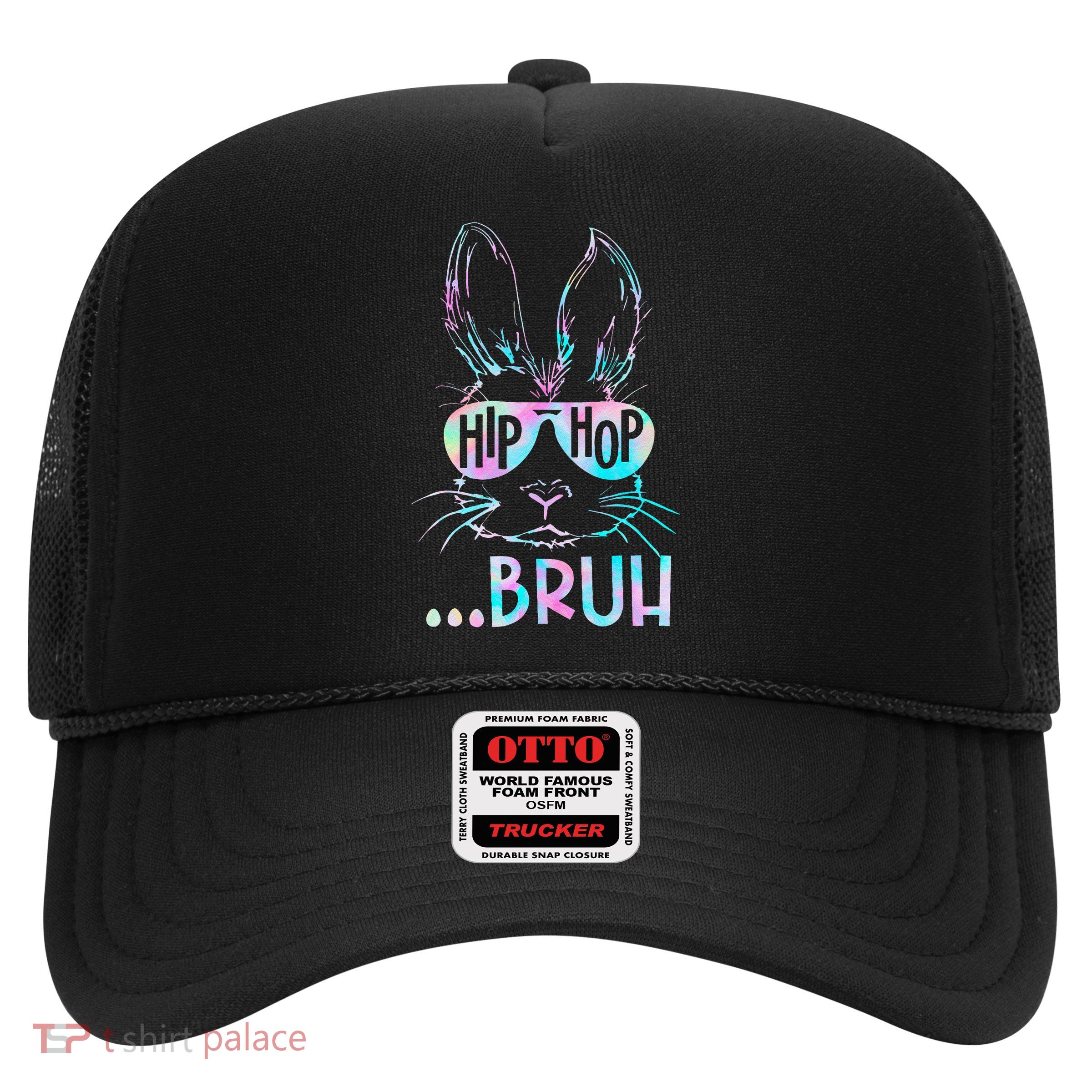 Bruh Bunny With Sunglasses Tie Dye Easter Day Trucker Hat