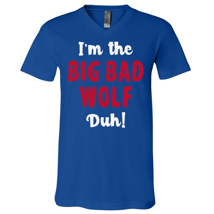 Big Bad Wolf Costume Halloween Duh! Funny V-Neck T-Shirt