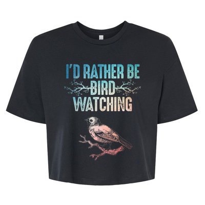 Best Bird Watching For Women Birding Nerd Bella+Canvas Jersey Crop Tee