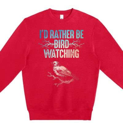 Best Bird Watching For Women Birding Nerd Premium Crewneck Sweatshirt