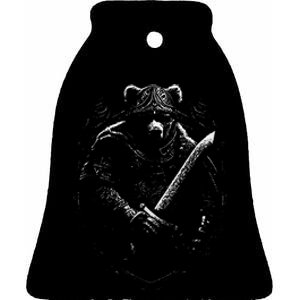 Berserker Bear Warrior Odin Norse Mythology Vikings Ceramic Bell Ornament