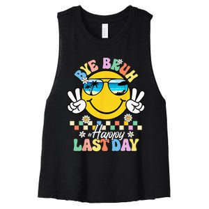 Bye Bruh We Out Happy Last Day of School Teacher Summer Women's Racerback Cropped Tank