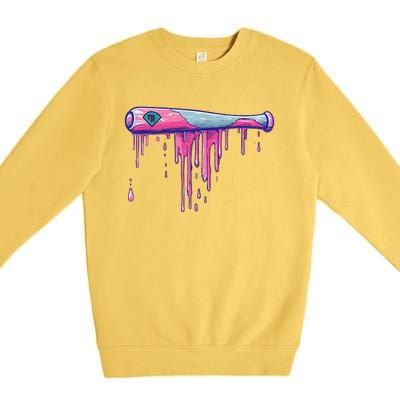 Baseball Bat With Sprinkles Drip Premium Crewneck Sweatshirt