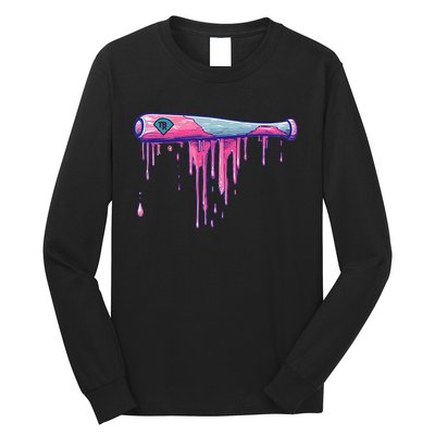 Baseball Bat With Sprinkles Drip Long Sleeve Shirt