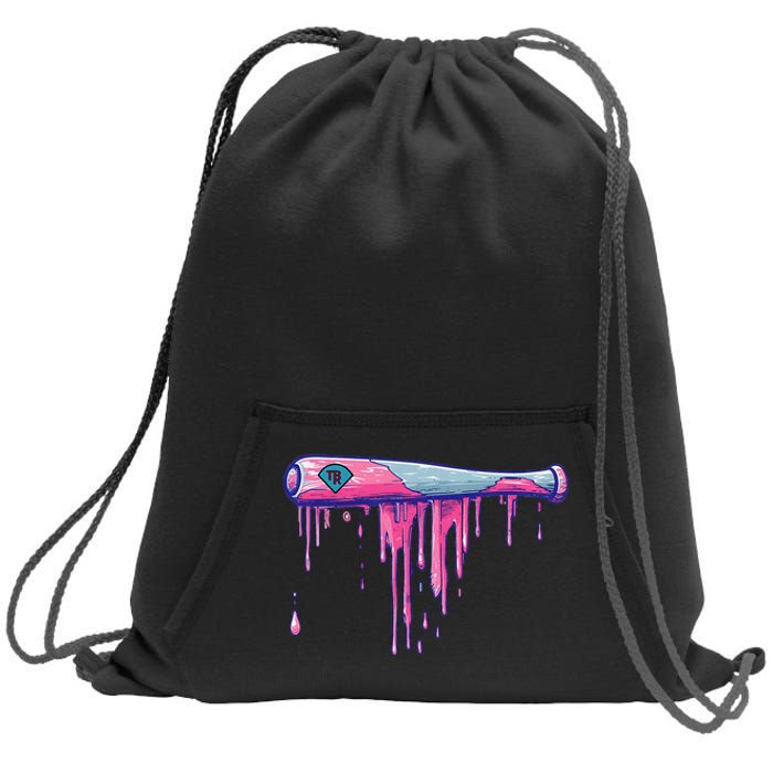 Baseball Bat With Sprinkles Drip Sweatshirt Cinch Pack Bag