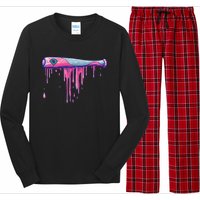 Baseball Bat With Sprinkles Drip Long Sleeve Pajama Set