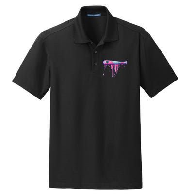 Baseball Bat With Sprinkles Drip Dry Zone Grid Polo