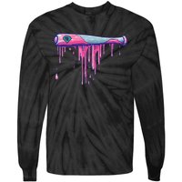 Baseball Bat With Sprinkles Drip Tie-Dye Long Sleeve Shirt