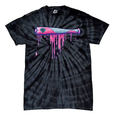 Baseball Bat With Sprinkles Drip Tie-Dye T-Shirt