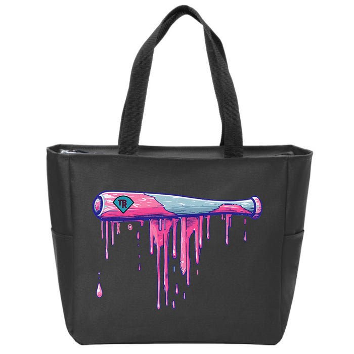 Baseball Bat With Sprinkles Drip Zip Tote Bag