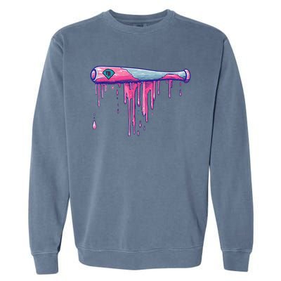 Baseball Bat With Sprinkles Drip Garment-Dyed Sweatshirt