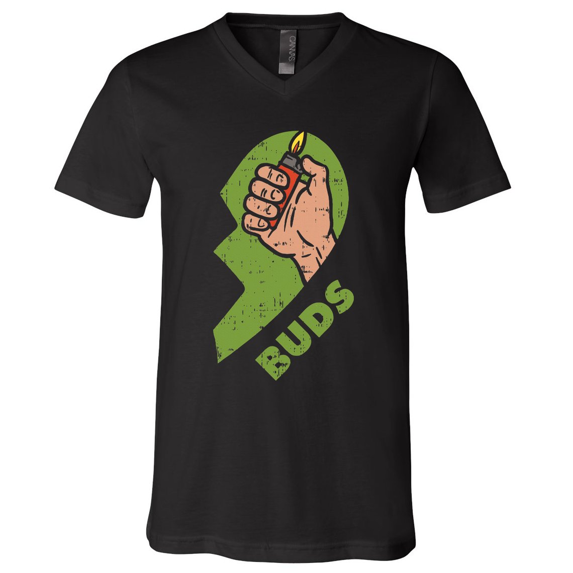Best Buds Weed Matching Couple Lighter Stoner Friends V-Neck T-Shirt