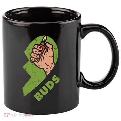 Best Buds Weed Matching Couple Lighter Stoner Friends 11oz C Handle Ceramic Mug