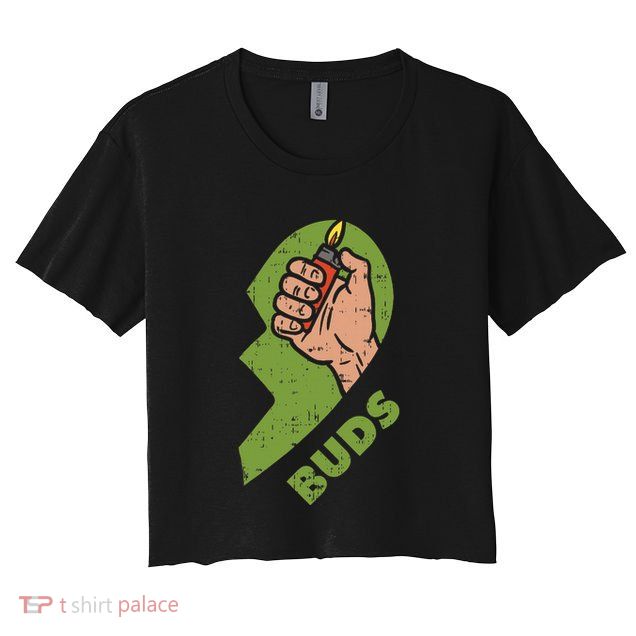 Best Buds Weed Matching Couple Lighter Stoner Friends Crop Top