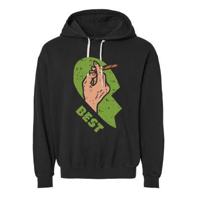 Best Buds Weed Matching Couple Joint Stoner Friends Garment-Dyed Fleece Hoodie