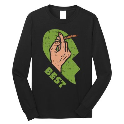 Best Buds Weed Matching Couple Joint Stoner Friends Long Sleeve Shirt