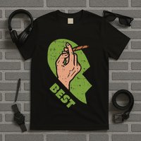 Best Buds Weed Matching Couple Joint Stoner Friends T-Shirt