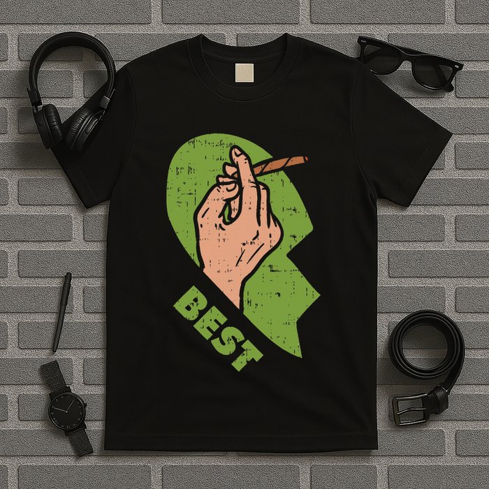 Best Buds Weed Matching Couple Joint Stoner Friends T-Shirt