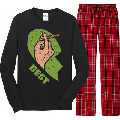 Best Buds Weed Matching Couple Joint Stoner Friends Long Sleeve Pajama Set