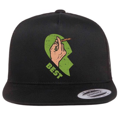 Best Buds Weed Matching Couple Joint Stoner Friends Flatbill Hat