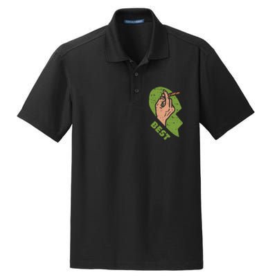 Best Buds Weed Matching Couple Joint Stoner Friends Dry Zone Grid Polo