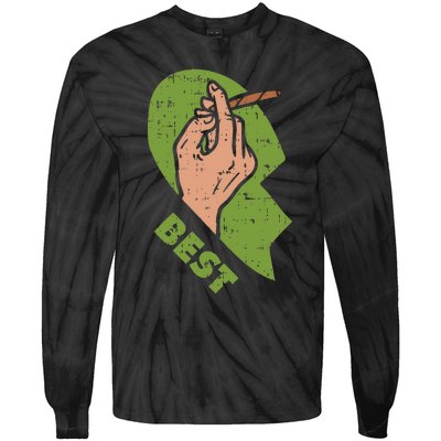 Best Buds Weed Matching Couple Joint Stoner Friends Tie-Dye Long Sleeve Shirt