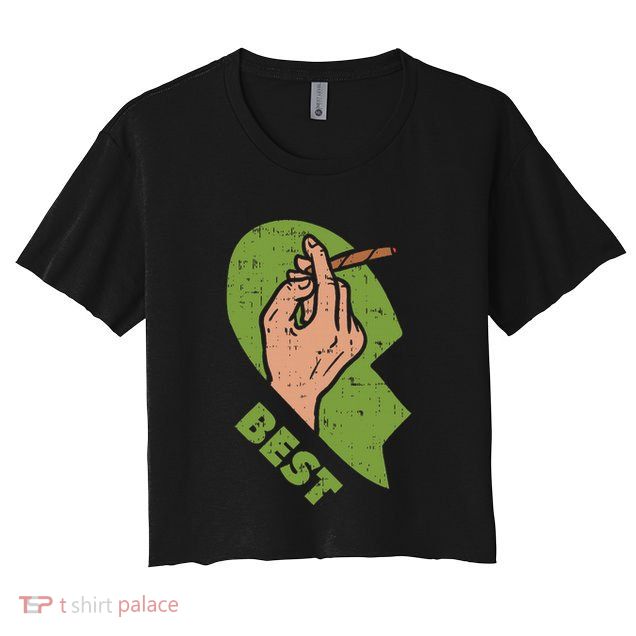 Best Buds Weed Matching Couple Joint Stoner Friends Crop Top