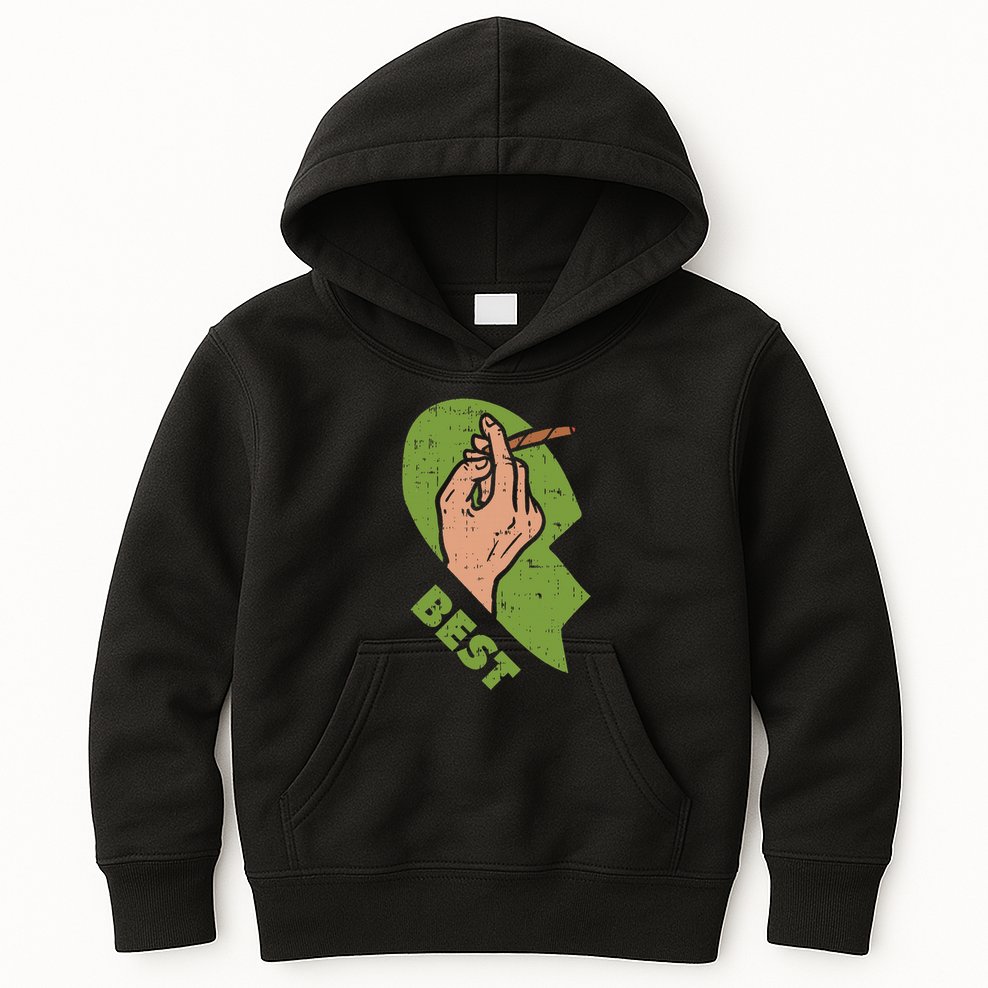 Best Buds Weed Matching Couple Joint Stoner Friends Kids Hoodie