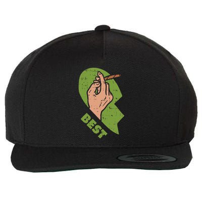 Best Buds Weed Matching Couple Joint Stoner Friends Wool Snapback Cap