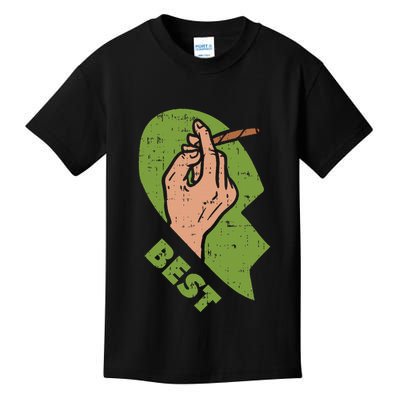 Best Buds Weed Matching Couple Joint Stoner Friends Kids T-Shirt