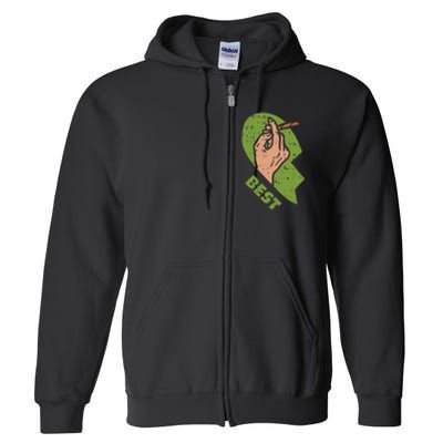 Best Buds Weed Matching Couple Joint Stoner Friends Full Zip Hoodie