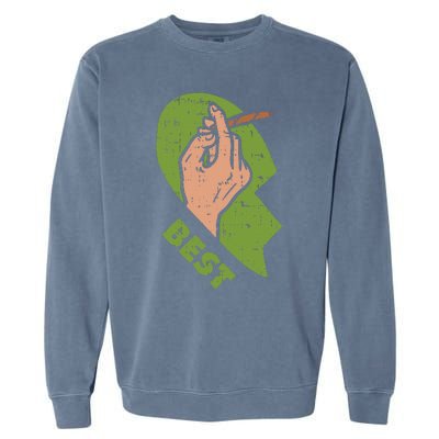 Best Buds Weed Matching Couple Joint Stoner Friends Garment-Dyed Sweatshirt